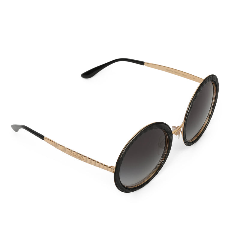 Pre loved dolce & gabbana black round sunglasses one size price