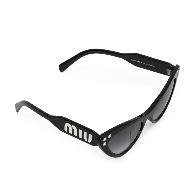 Black Gradient Studded Cat-Eye Sunglasses One Size 55019 1AB-0A7 145 3N