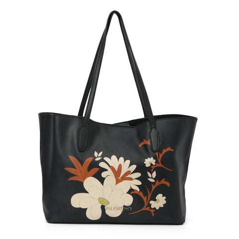 Leather Floral Tote One Size