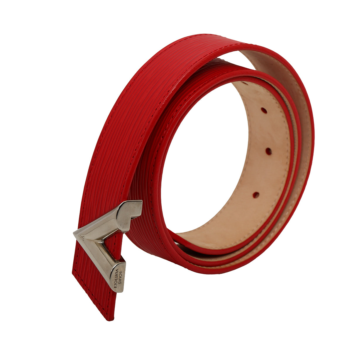 Red epi leather essential V Belt 34/85