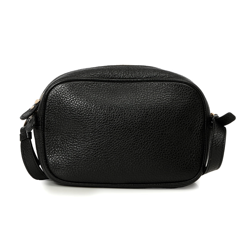 City CC Leather Crossbody Bag in Black Small