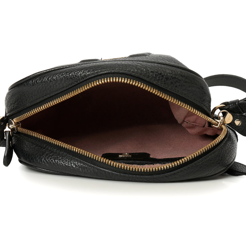 City CC Leather Crossbody Bag in Black Small