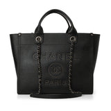 Caviar Leather Studded Dauville Tote Small