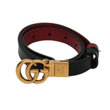 GG Black/Red Leather Reversible Belt - 75/30