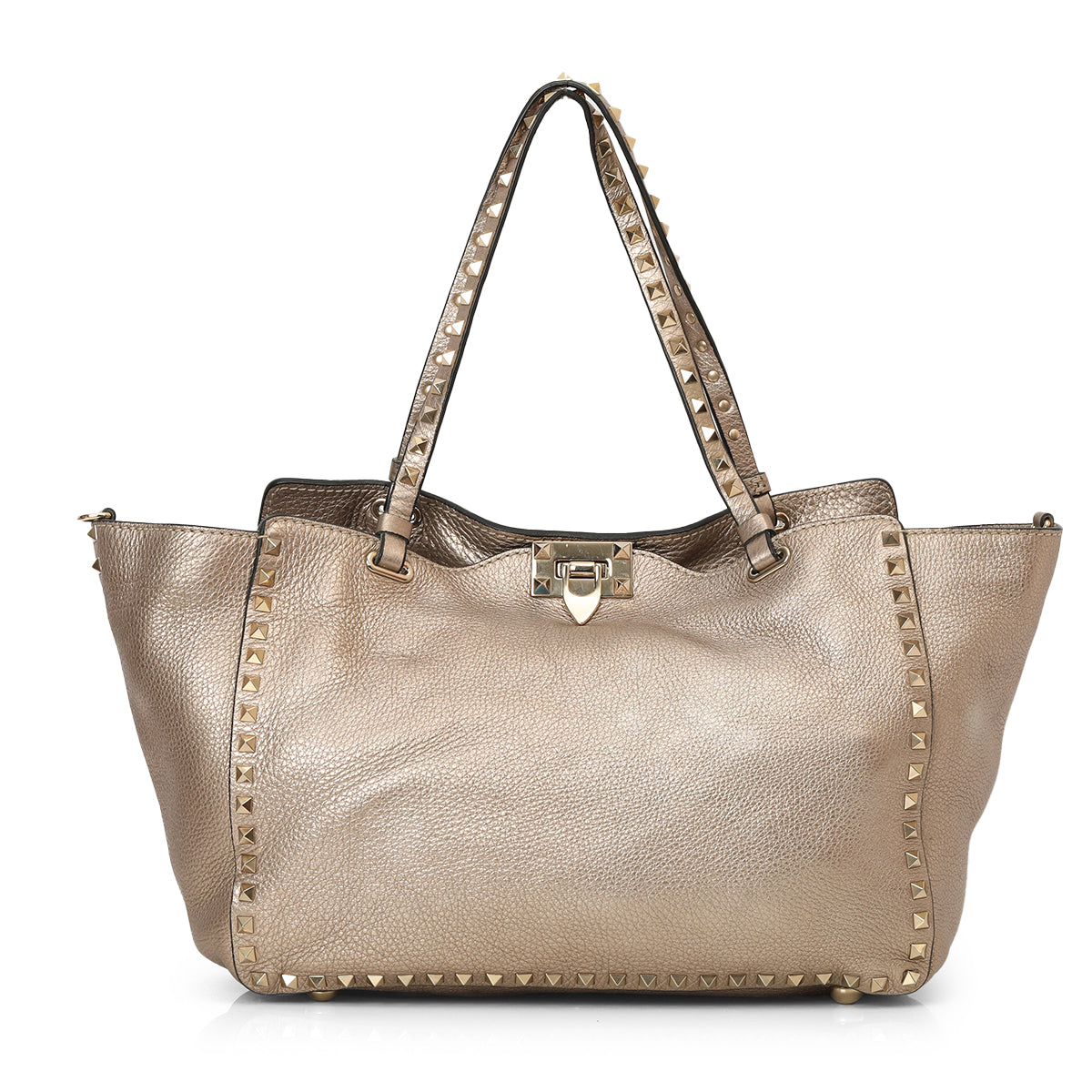 Metallic Grey Rock Stud Medium Tote