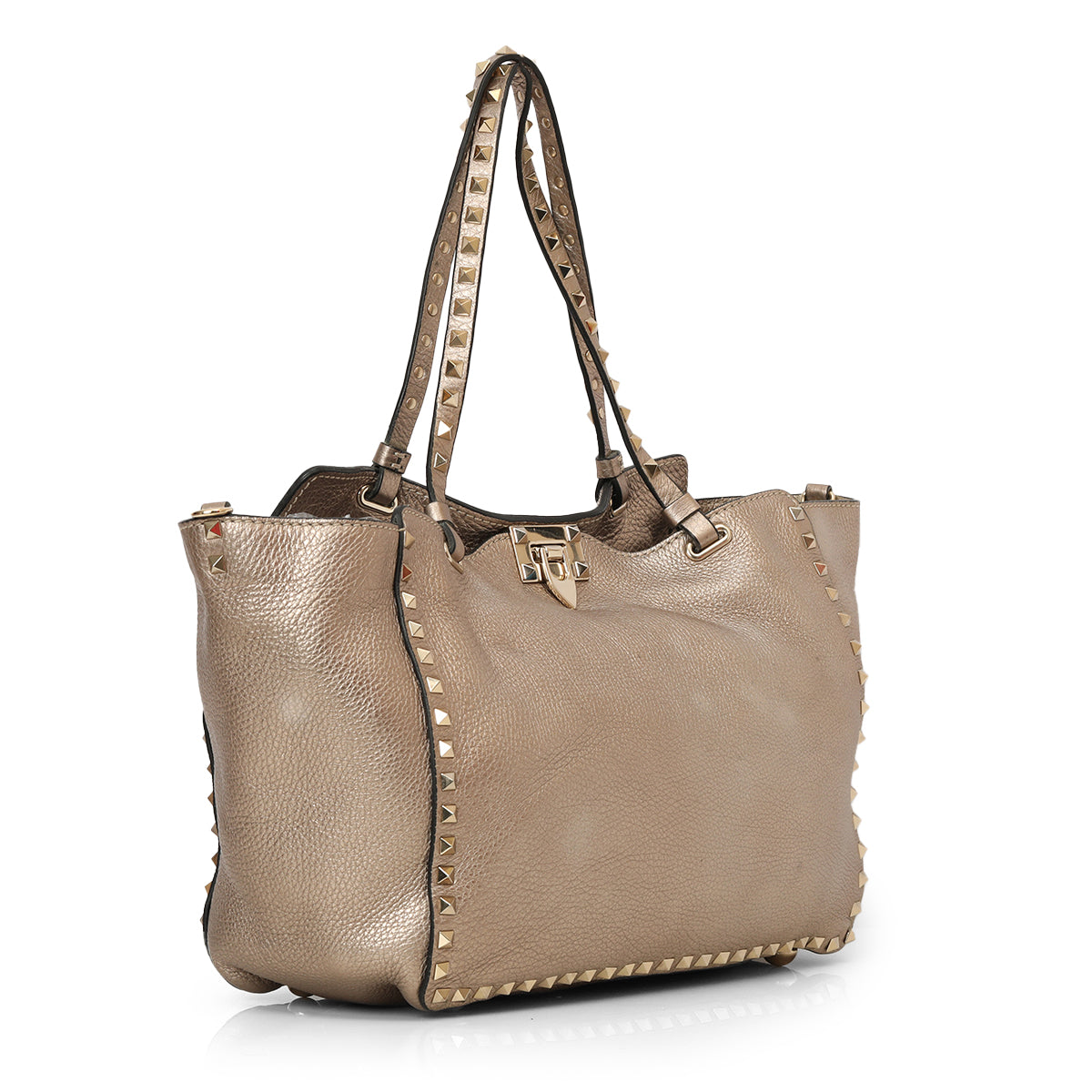 Metallic Grey Rock Stud Medium Tote