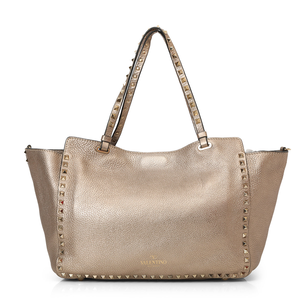 Metallic Grey Rock Stud Medium Tote