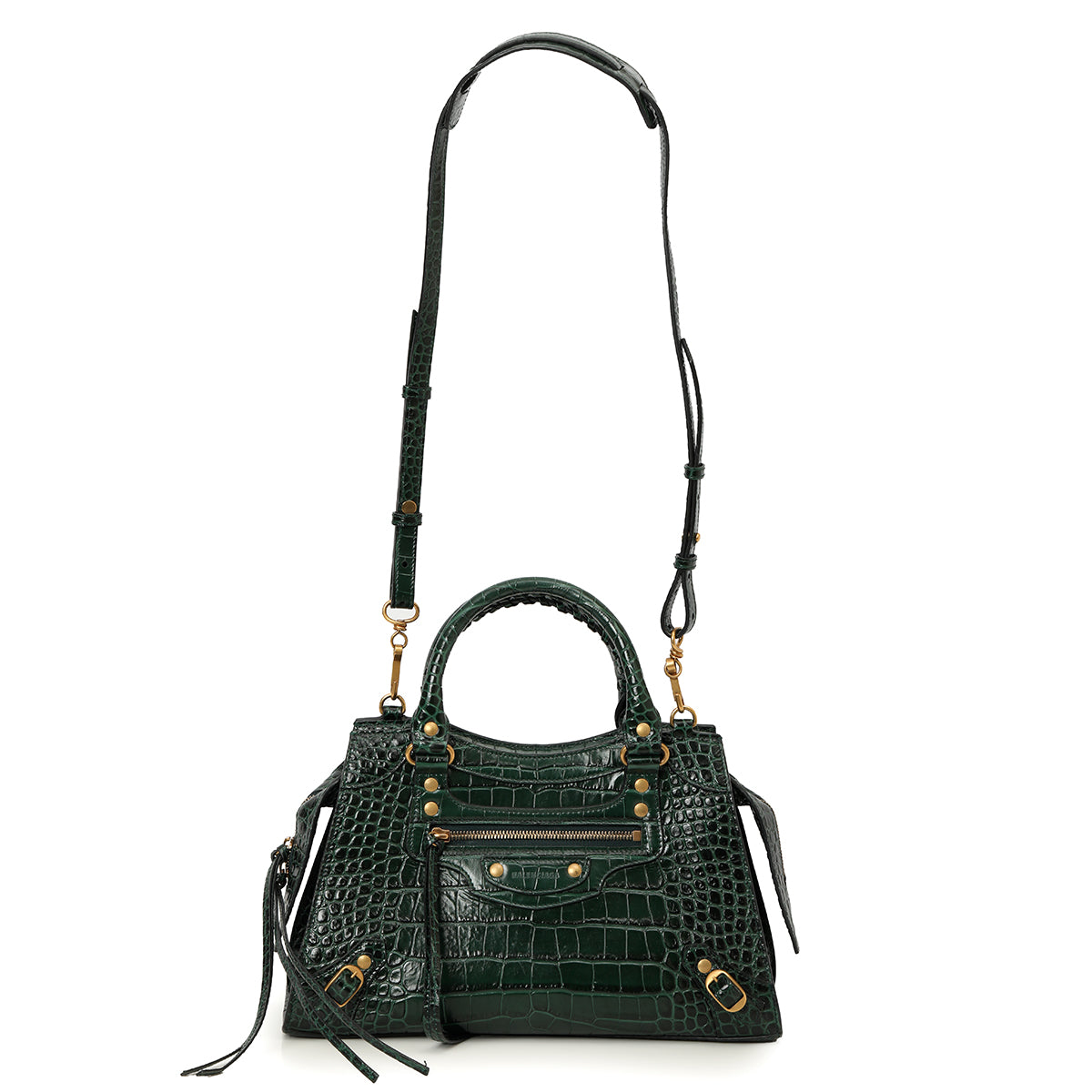 Croc-Embossed Calfskin Leather Neo Classic Small City Bag