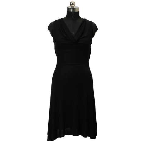 Black Viscose Evening Dress Size: 4