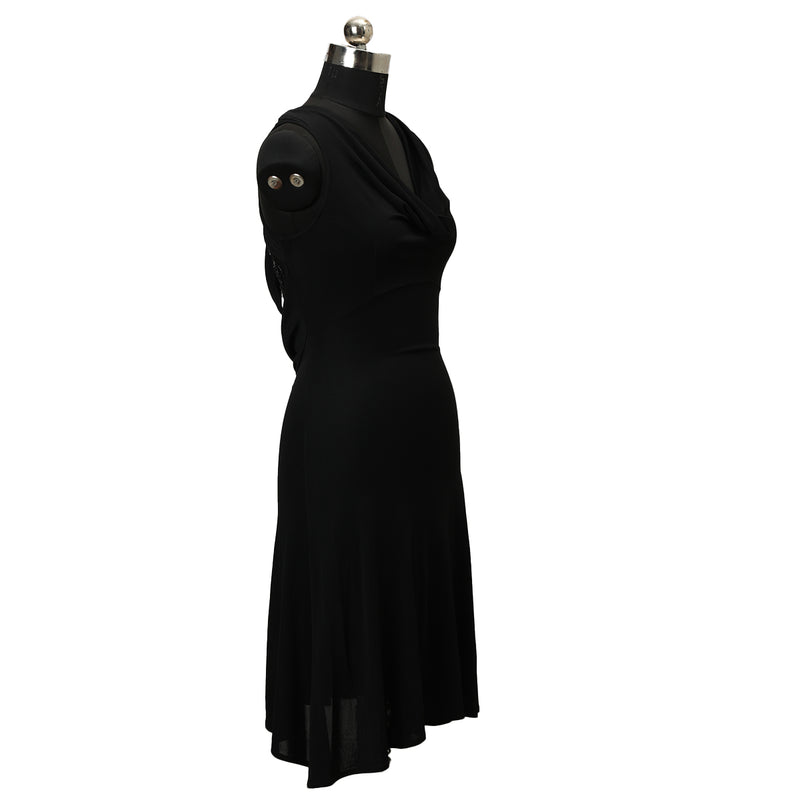 Black Viscose Evening Dress Size: 4