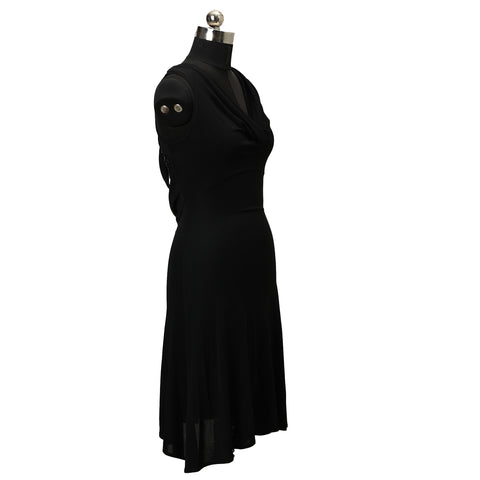 Black Viscose Evening Dress Size: 4
