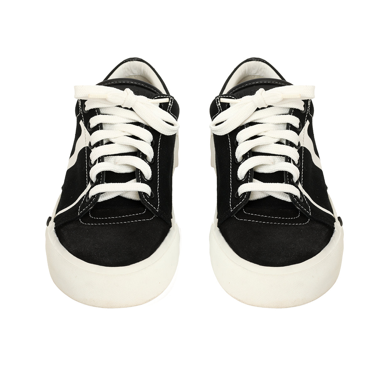 V Logo Canvas And Suede Low-Top Sneakers Size: 38.5