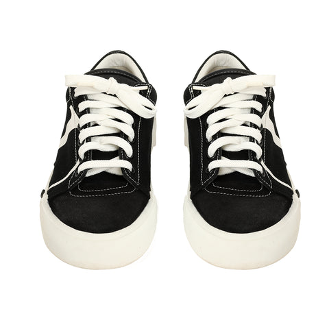 V Logo Canvas And Suede Low-Top Sneakers Size: 38.5