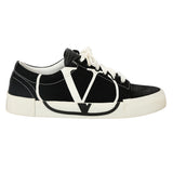 V Logo Canvas And Suede Low-Top Sneakers Size: 38.5