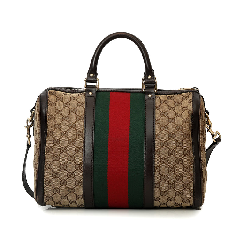 Pre loved gucci beige brown boston bag medium price