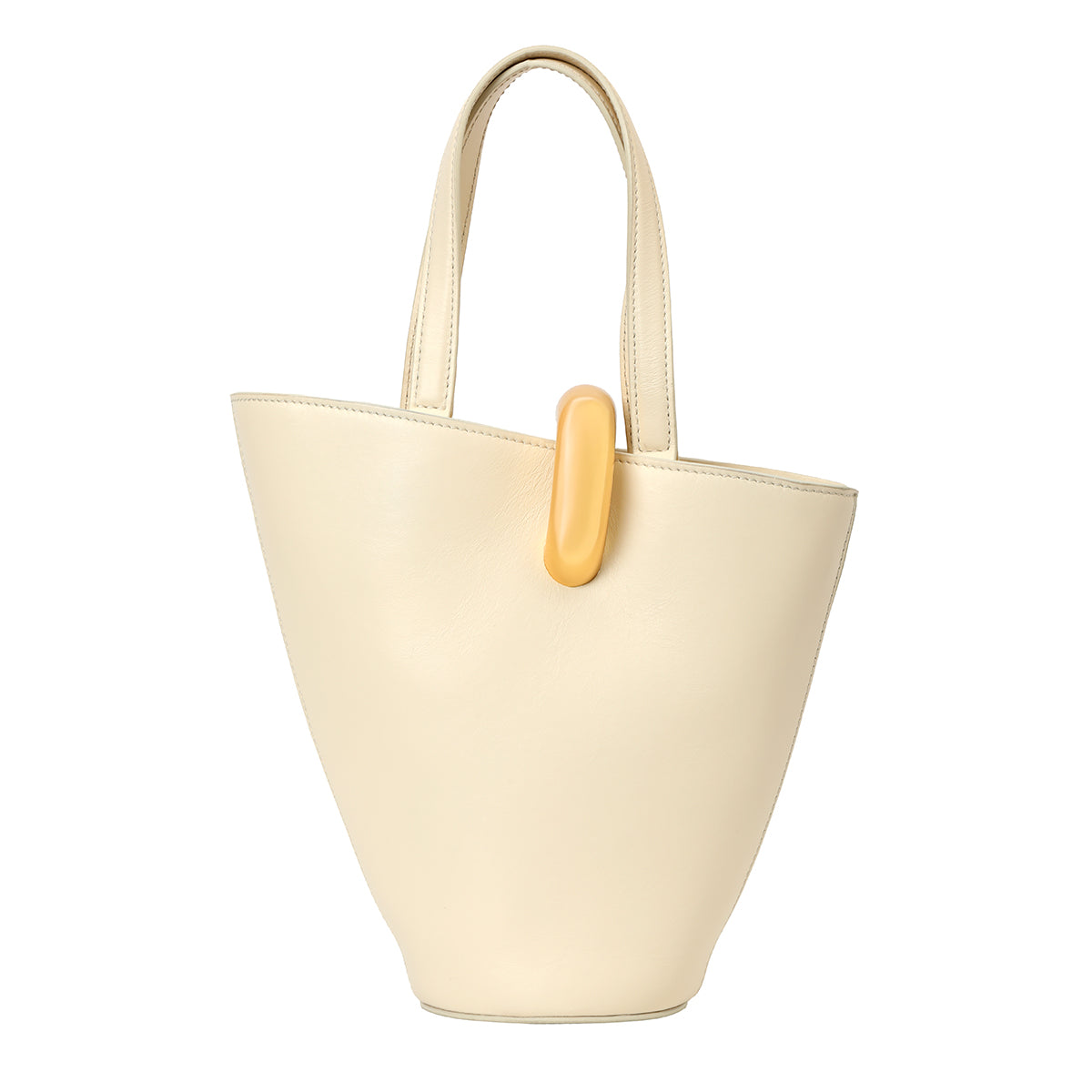 Asymmetric Mini Bambola Bucket Bag - Ivory