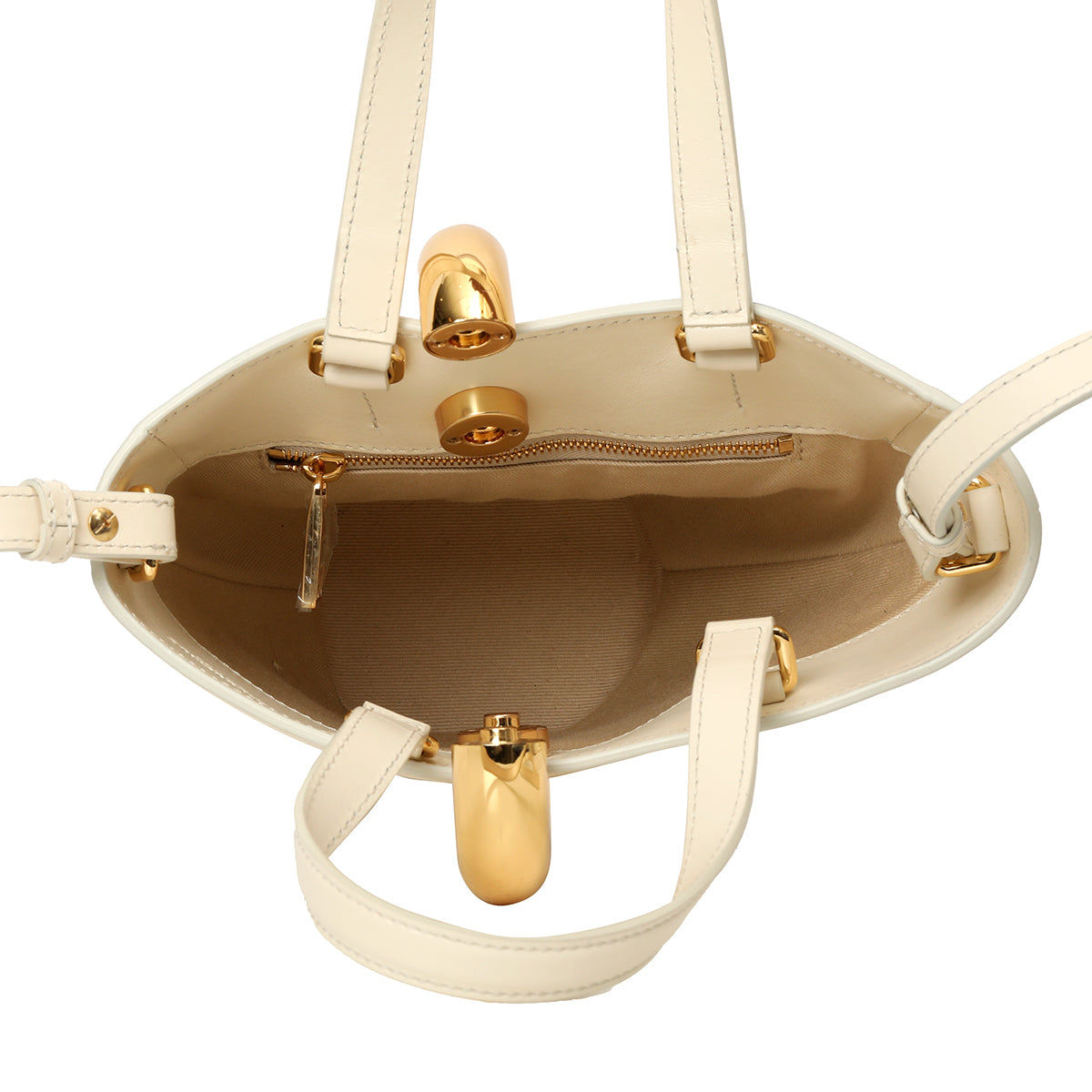 Asymmetric Mini Bambola Bucket Bag - Ivory