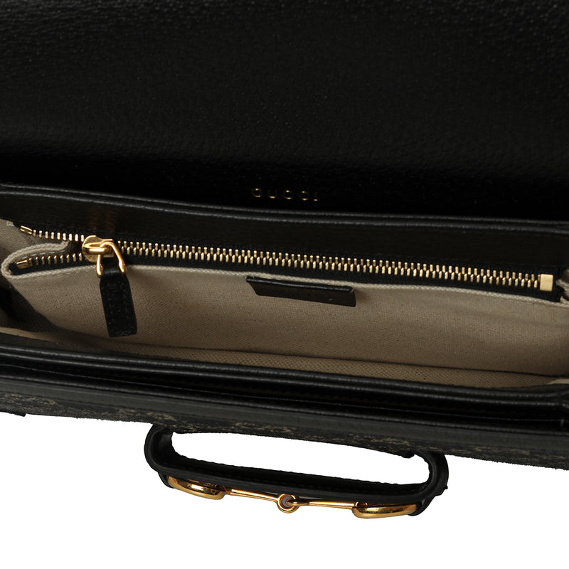 Women pre loved gucci horsebit 1955 black & ivory shoulder bag small