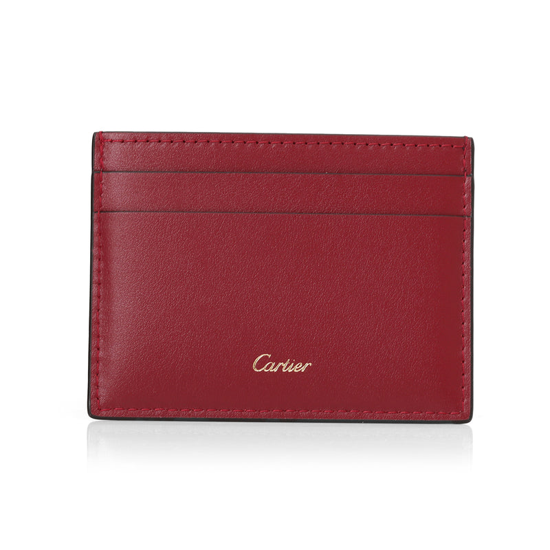 Card Holder, Burgundy Calfskin