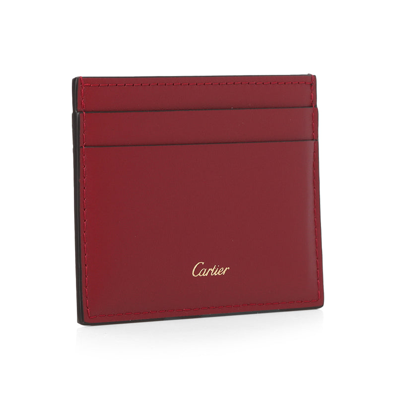 Card Holder, Burgundy Calfskin