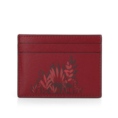 Card Holder, Burgundy Calfskin