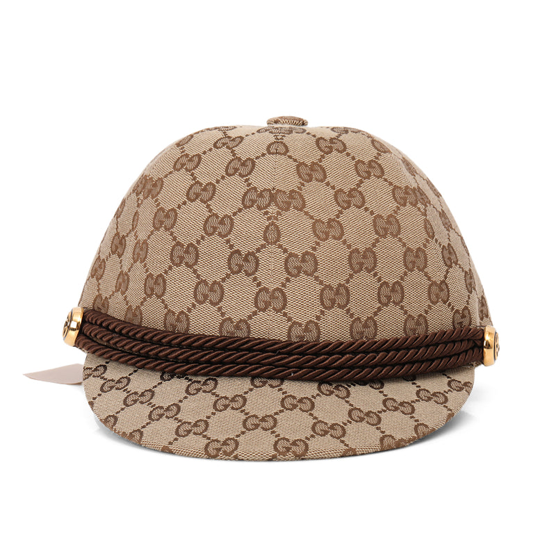 Beige/Brown GG Canvas Riding Hat- S