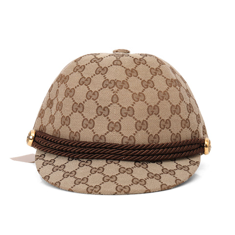 Beige/Brown GG Canvas Riding Hat- S