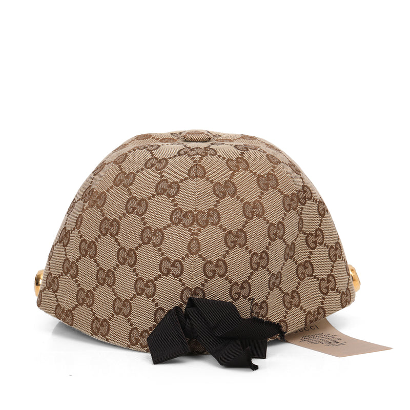 Beige/Brown GG Canvas Riding Hat- S