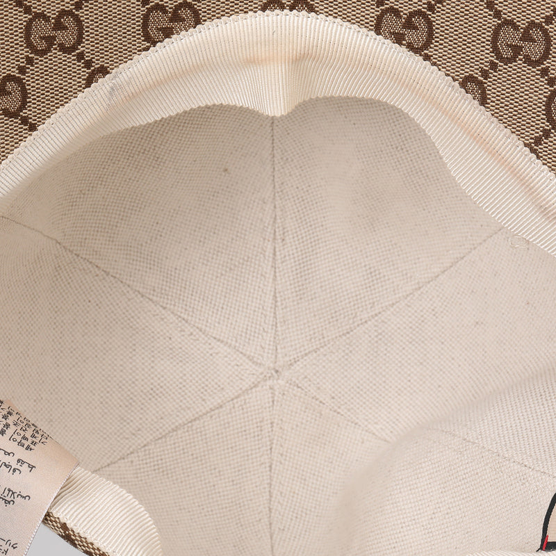Beige/Brown GG Canvas Riding Hat- S