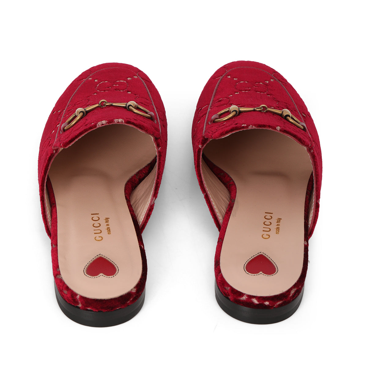 Gucci Princetown GG Logo Velvet Mules Size: 37