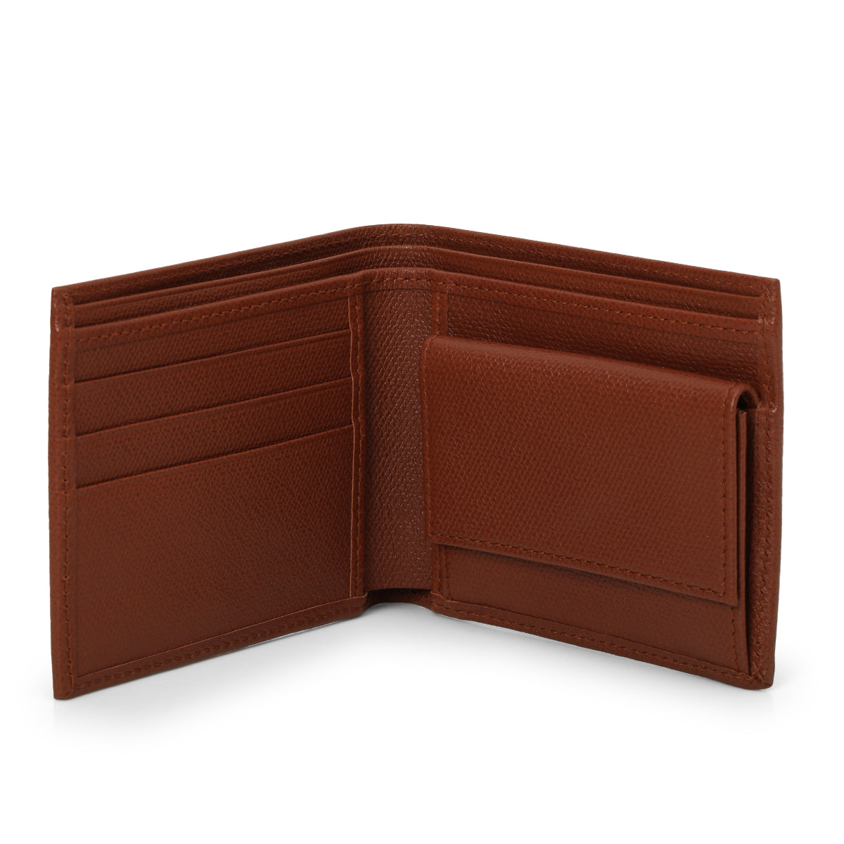 Grainy Leather Bi-Fold Men's Wallet One Size