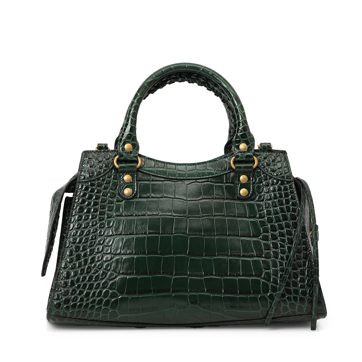 Croc-Embossed Calfskin Leather Neo Classic Small City Bag