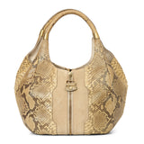 Snakeskin and Suede Mandah Expandle Hobo Bag One Size