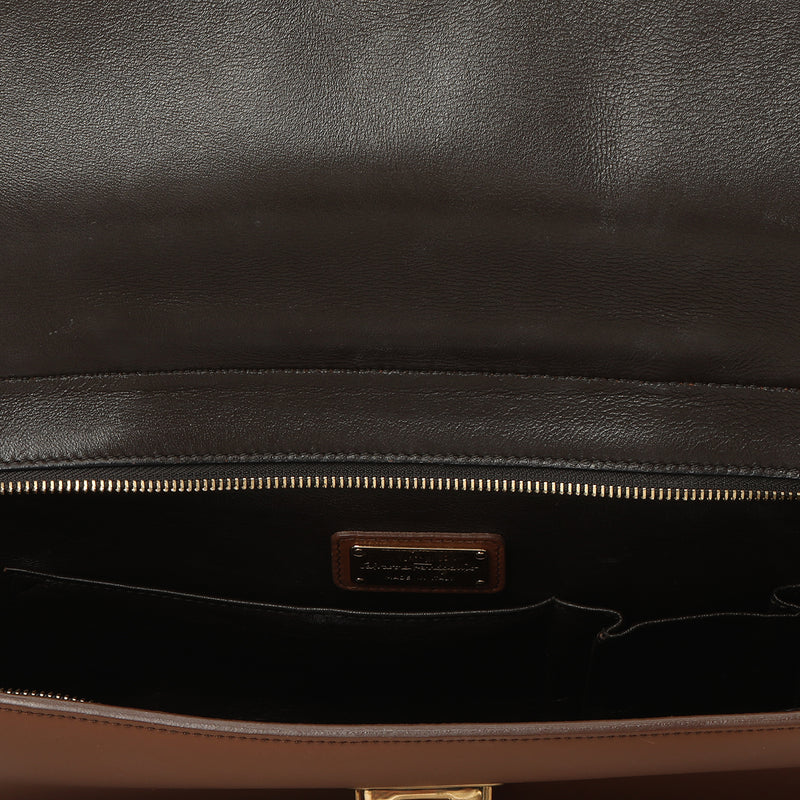 Sofia Leather Top Handle Bag Large