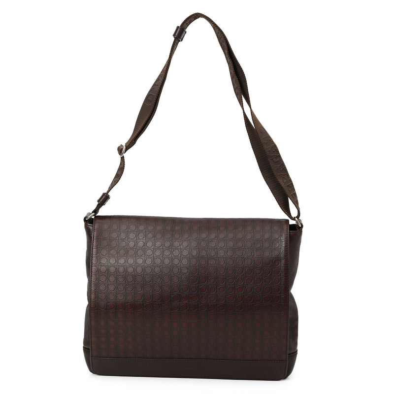 Women Salvatore Ferragamo Brown Leather Messenger Bag One Size