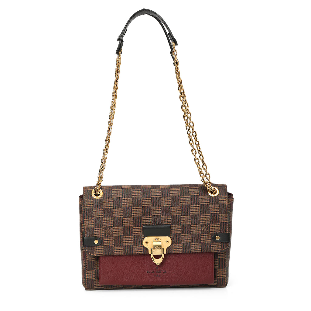 Black And Maroon Damier Ebene Vavin PM Bag – Confidential Couture