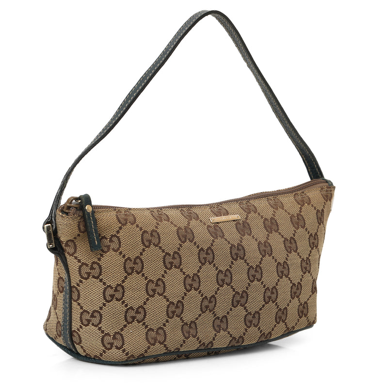 GG Monogram Canvas Web Boat Pochette Small