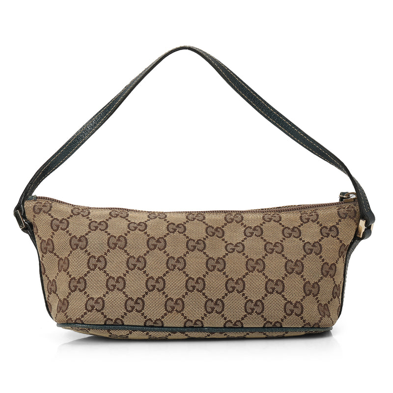 GG Monogram Canvas Web Boat Pochette Small