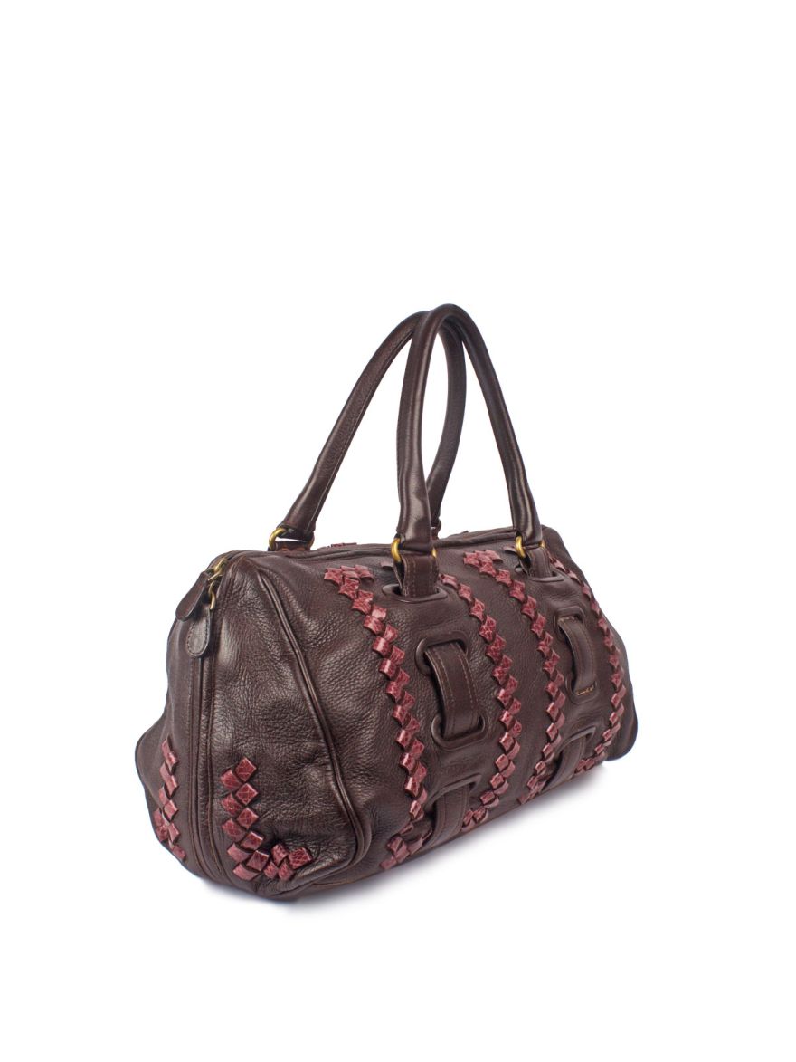 Intrecciato Plum Shoulder Bag