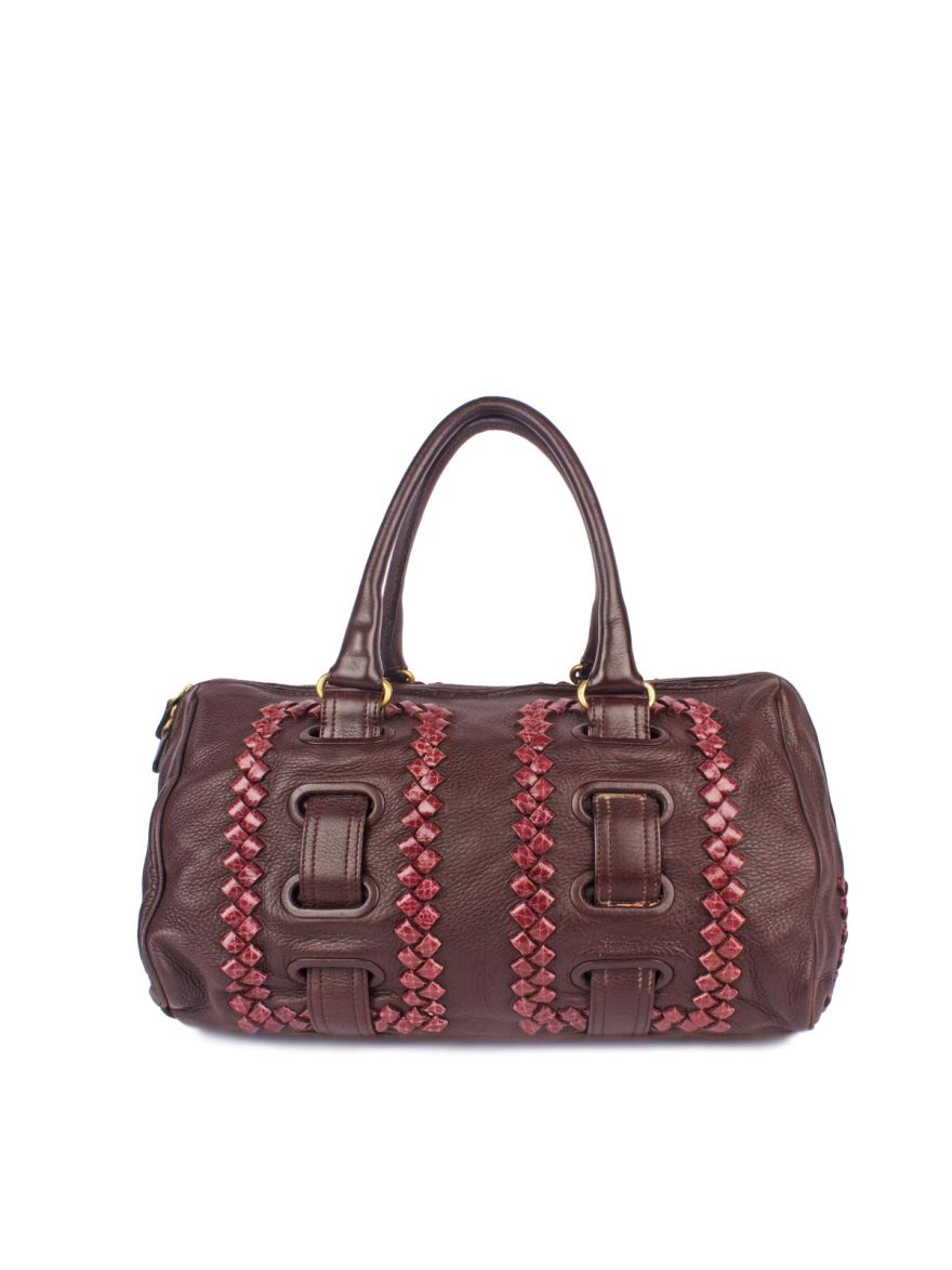 Intrecciato Plum Shoulder Bag