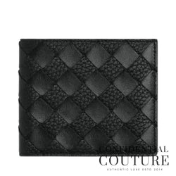 Black Intrecciato Bi-Fold Wallet