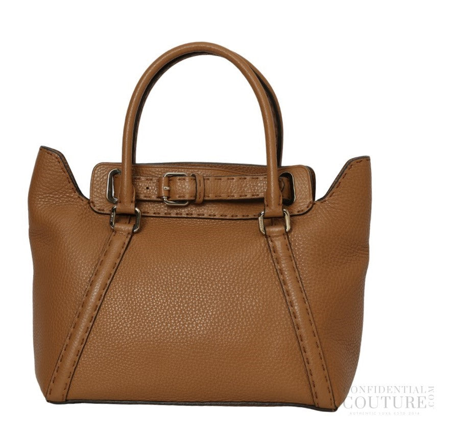 Brown Pebblled Leather Selleria Tote