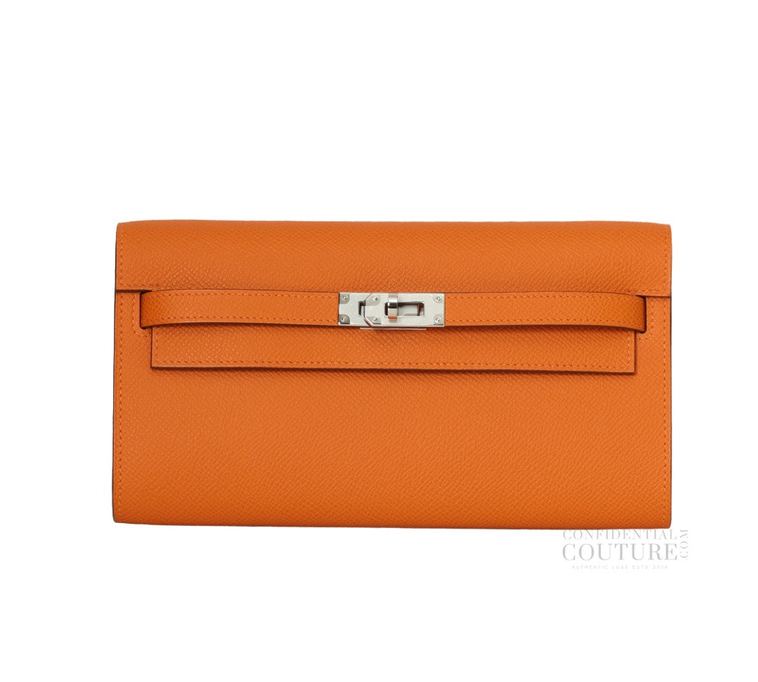 Kelly Classique To Go Wallet Epsom OrangeH PHW