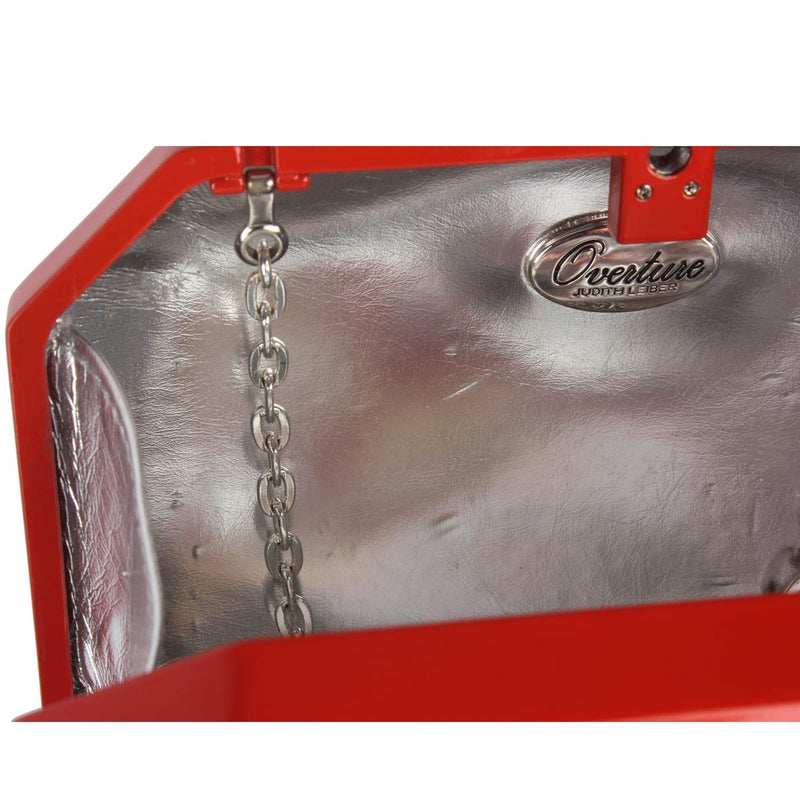 Danielle Faceted Metal Bow Clutch Orange