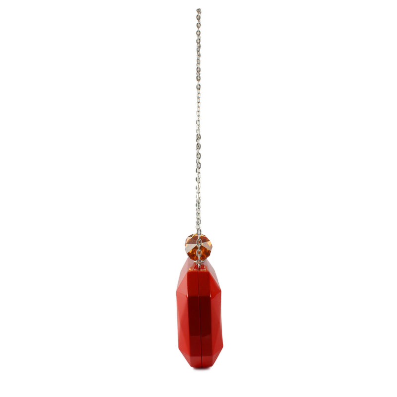 Danielle Faceted Metal Bow Clutch Orange
