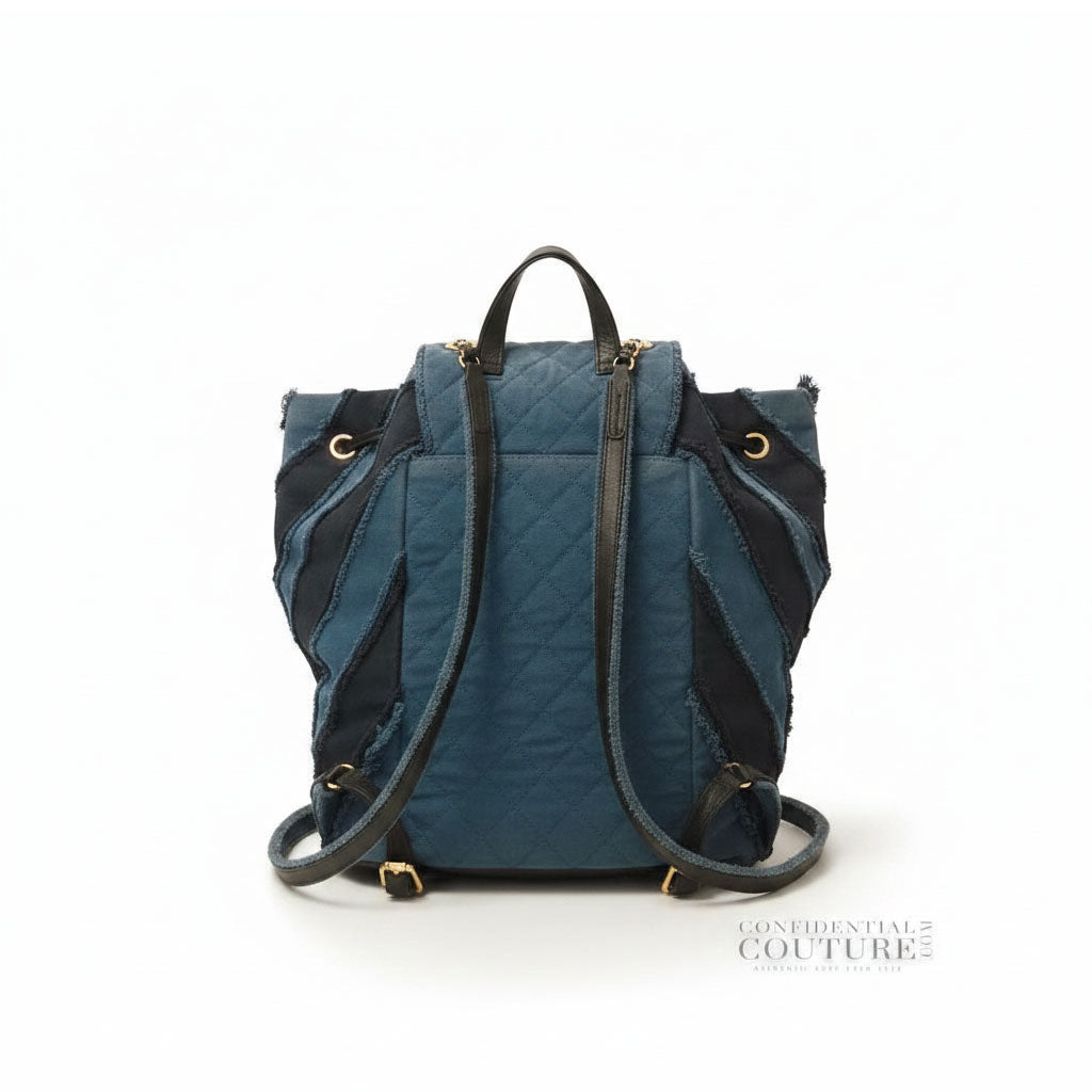 Blue/Black Paris-Cuba Canvas Twist Backpack- Restored
