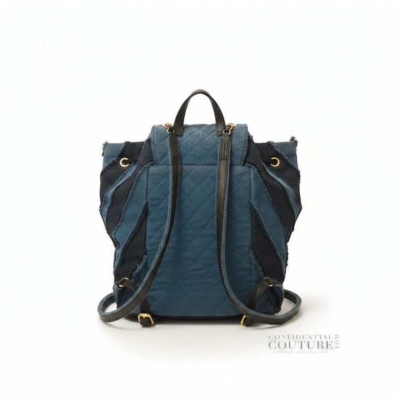 Blue/Black Paris-Cuba Canvas Twist Backpack- Restored