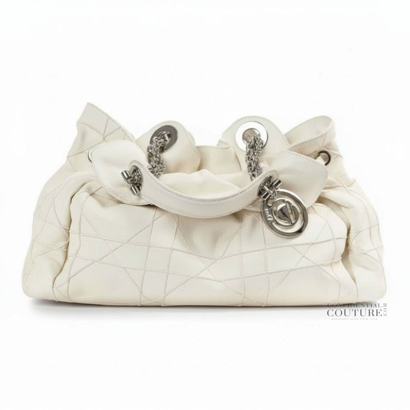White Leather Quilted Cannage Le Trente Bag