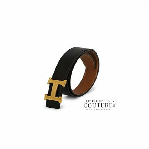 Shop Pre-Loved Hermès H Belt Noir/Gold 95 – Confidential Couture display picture 3