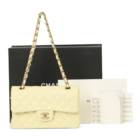 Pastel Yellow Classic Small Double Flap Bag
